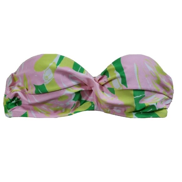 LILLY PULITZER Target Women's SMALL Fan Dance Padded Bandeau Bikini Swimsuit Top - Picture 1 of 8